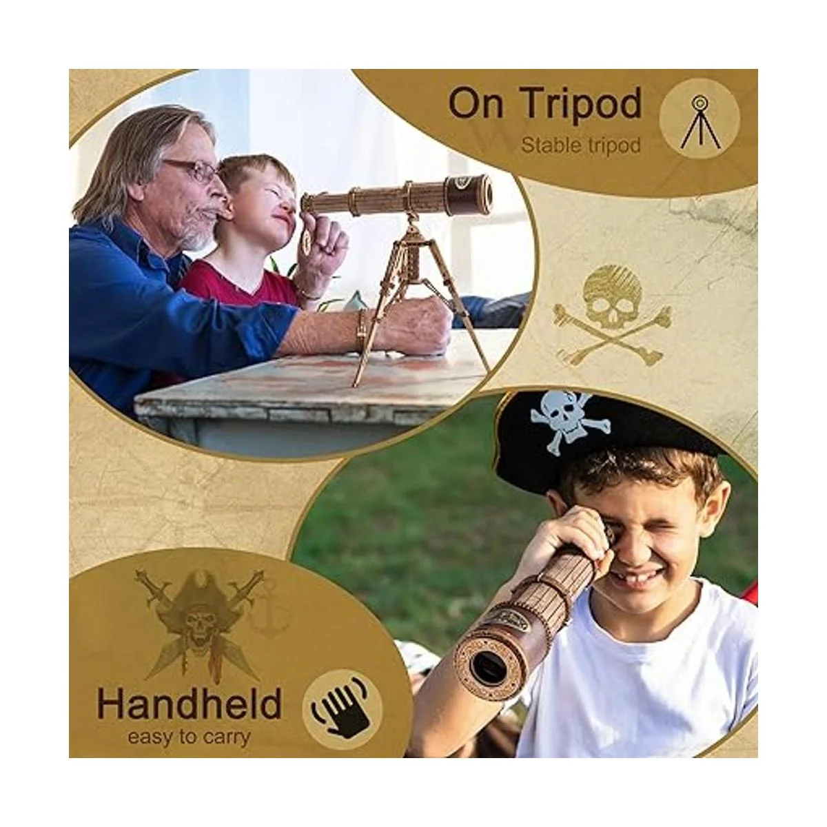 ROKR Rompecabezas 3D para adultos telescopio de madera_4