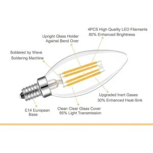 Lamsky Bombilla LED E14 regulable 110 V 400 lm_4