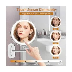 Espejo de tocador de maquillaje iluminado montado en la_5