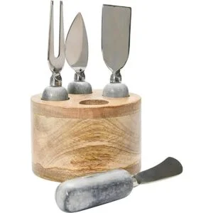 Creative CoOp Servidores de queso de acero inoxidable con_3