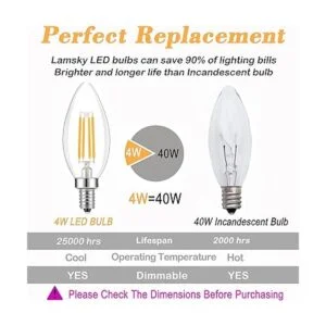Lamsky Bombilla LED E14 regulable 110 V 400 lm_3