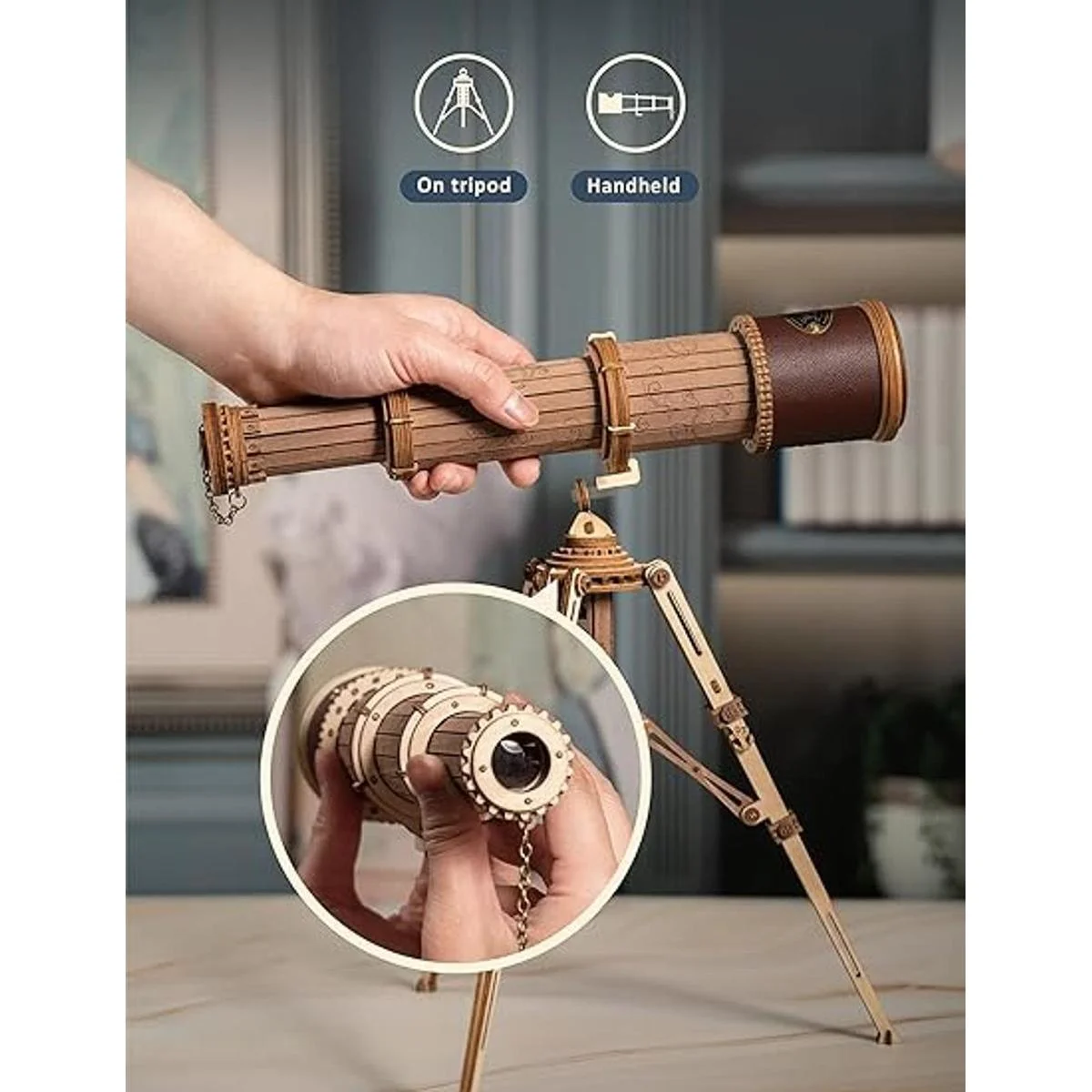 ROKR Rompecabezas 3D para adultos telescopio de madera_2