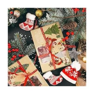 Paquete de 12 cajas de galletas de Navidad marrones con_6