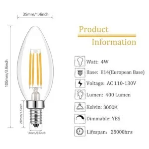 Lamsky Bombilla LED E14 regulable 110 V 400 lm_2