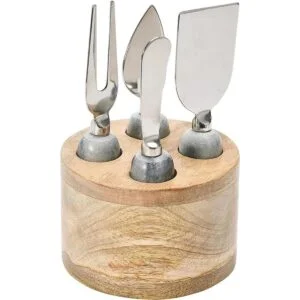 Creative CoOp Servidores de queso de acero inoxidable con_1