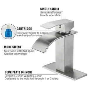 Ryuwanku Grifo de baño de níquel cepillado moderno grifo_3