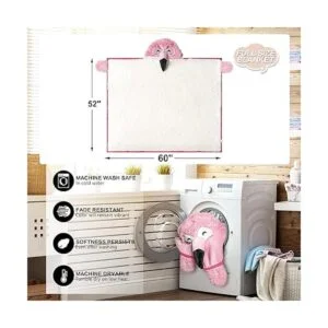 Manta con capucha de flamenco para adultos color rosa_5