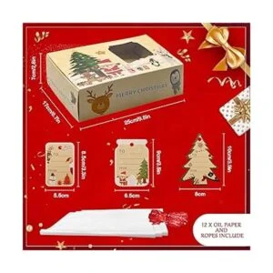 Paquete de 12 cajas de galletas de Navidad marrones con_2