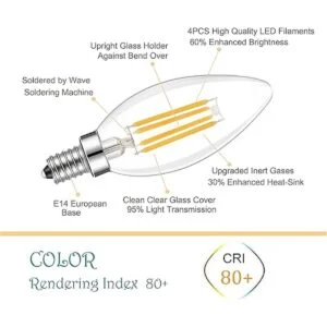 Lamsky Bombilla LED E14 regulable 110 V 600 lúmenes_3
