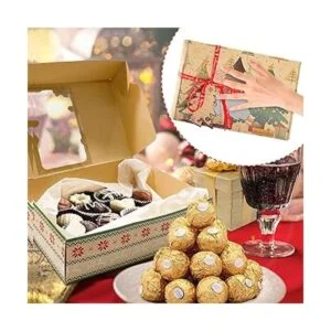 Paquete de 12 cajas de galletas de Navidad marrones con_5