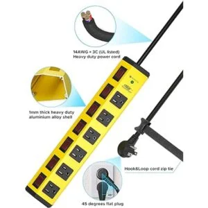 CRST Regleta de alimentación de metal resistente de 6_4