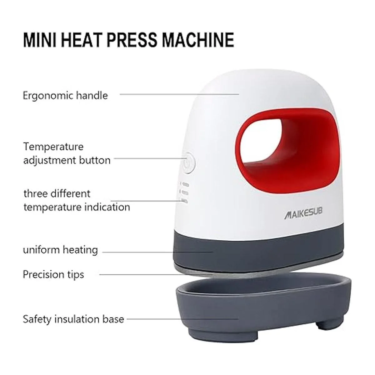 MAIKESUB Mini máquina de prensa de calor fácil de usar_6
