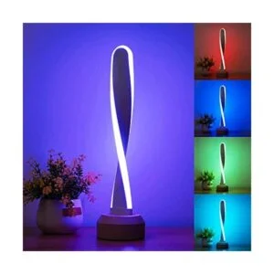 LONRISWAY Lámpara de mesa RGB de madera con 7 luces que_1