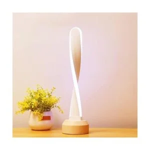 LONRISWAY Lámpara de mesa RGB de madera con 7 luces que_4