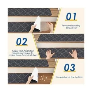 RIOLAND Alfombra antideslizante para escaleras para_4