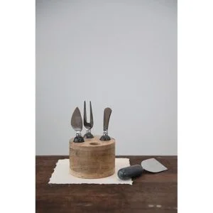 Creative CoOp Servidores de queso de acero inoxidable con_7