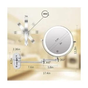 Espejo de tocador de maquillaje iluminado montado en la_6