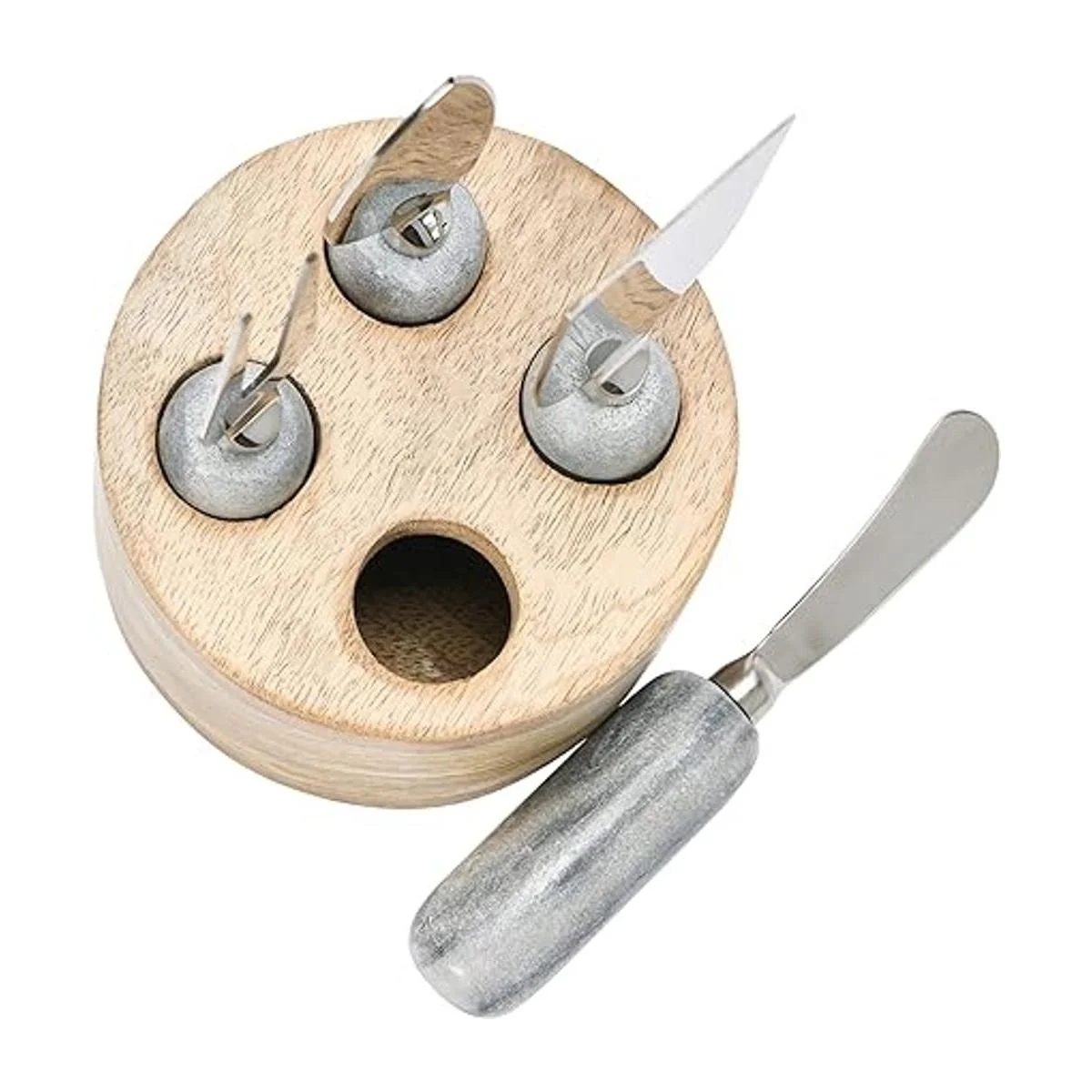 Creative CoOp Servidores de queso de acero inoxidable con_2