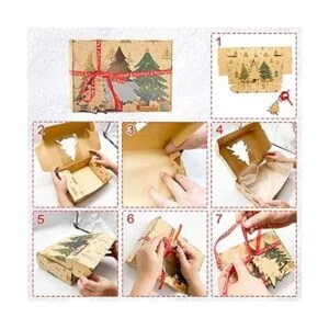 Paquete de 12 cajas de galletas de Navidad marrones con_4