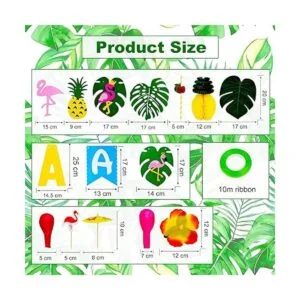 Paquete de decoración de fiesta tropical Luau hawaiana_3