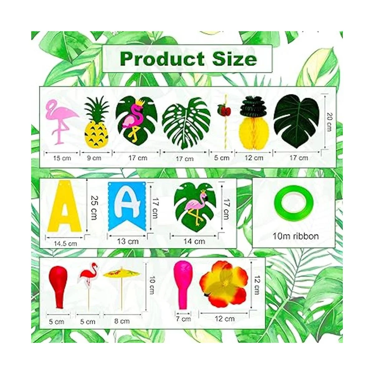 Paquete de decoración de fiesta tropical Luau hawaiana_3