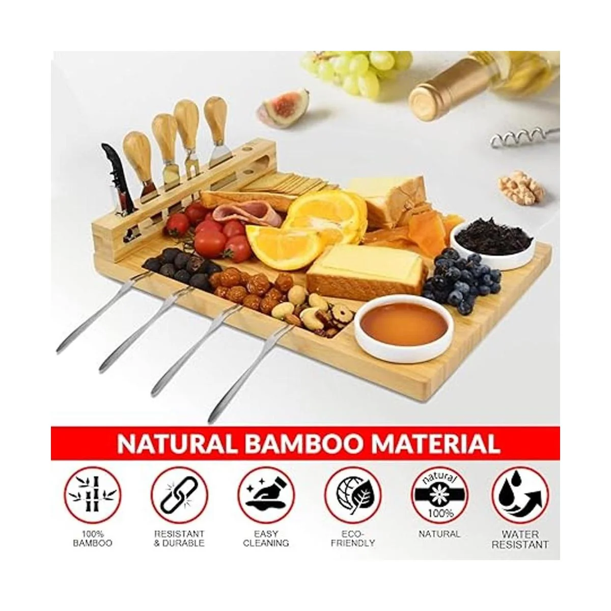 House Ur Home Tablero de embutidos de bambú exquisito_5