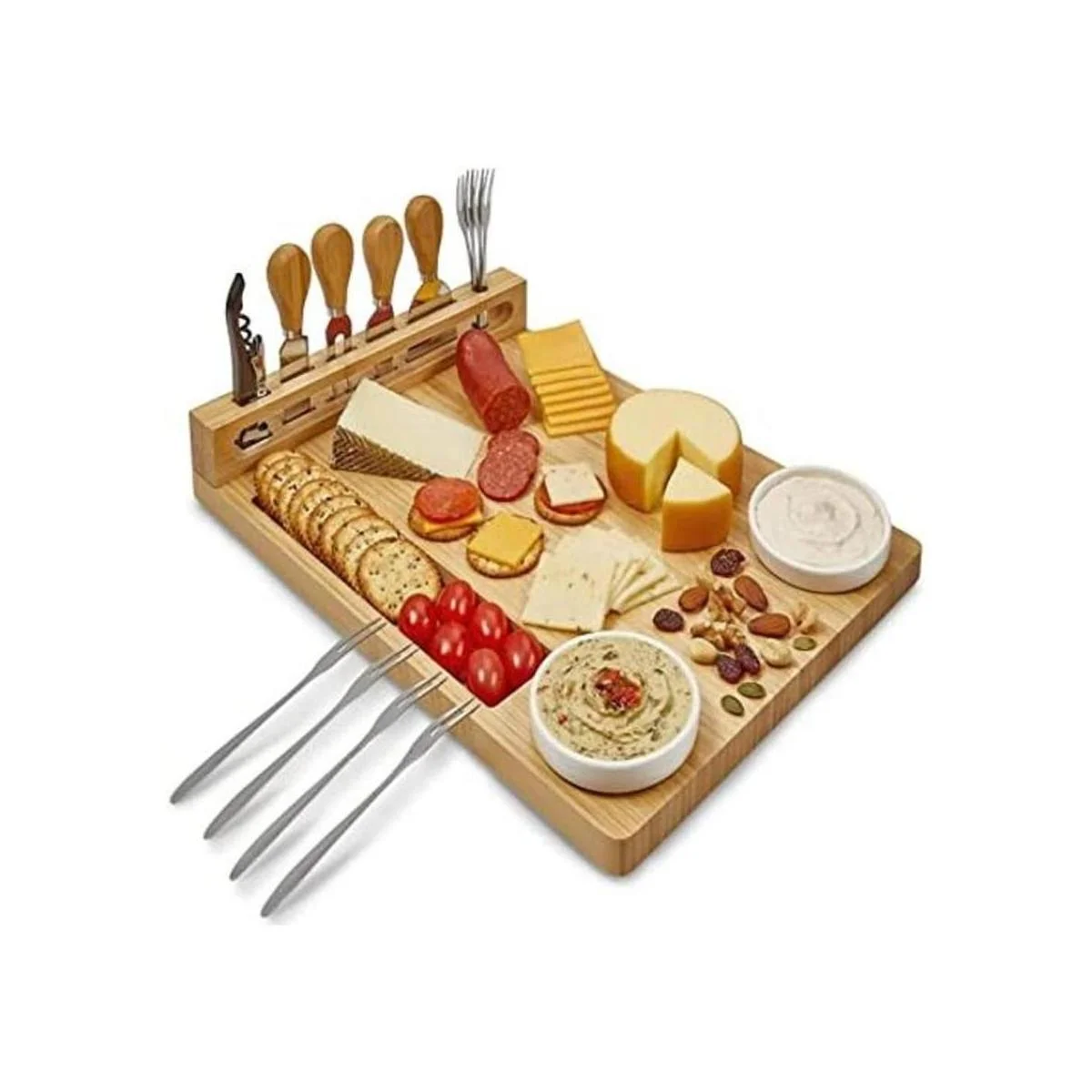 House Ur Home Tablero de embutidos de bambú exquisito_1