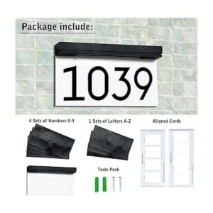 Placa de dirección con números de casa para casas_3