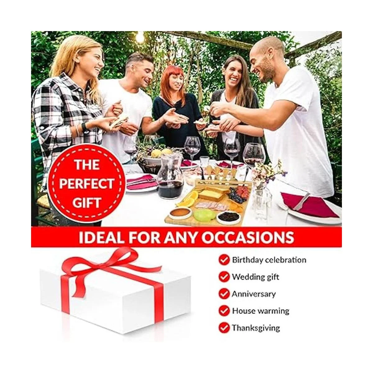 House Ur Home Tablero de embutidos de bambú exquisito_6