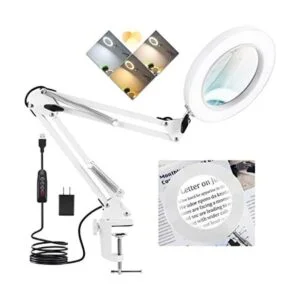 Krstlv Lupa de 8 veces con luz lámpara de escritorio y_1