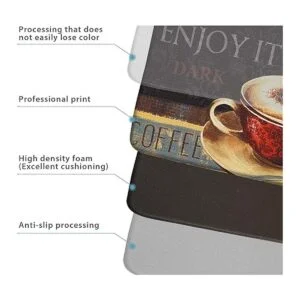 ROSMARUS Juego de 2 alfombras de cocina de café_2