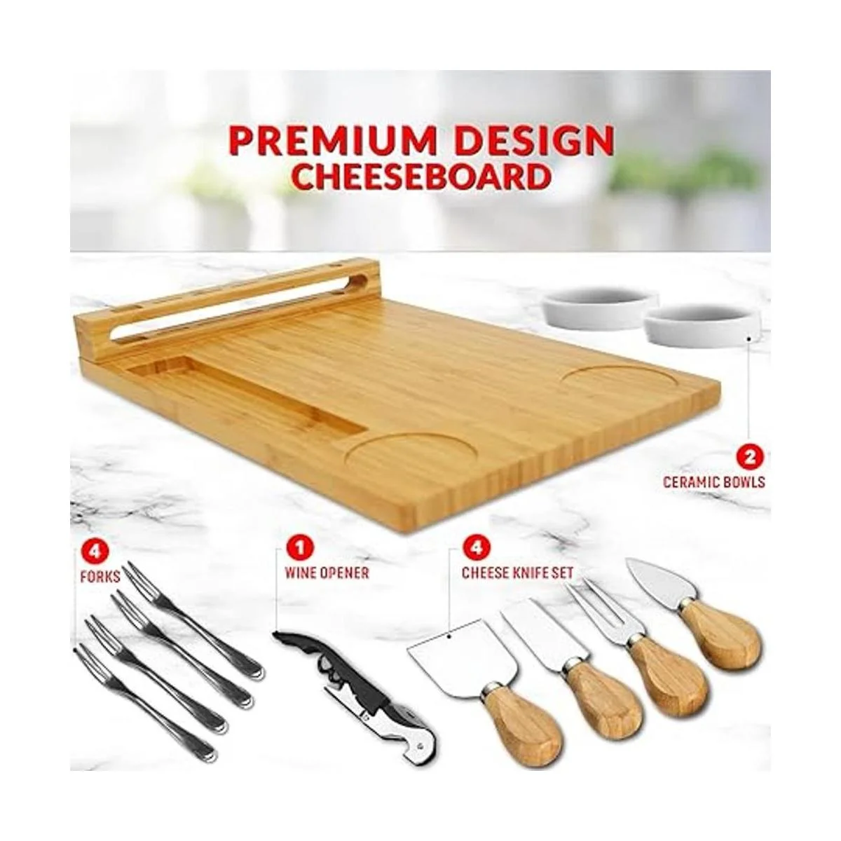 House Ur Home Tablero de embutidos de bambú exquisito_3