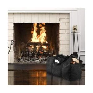 BONTHEE Soporte para leña para interior con correa para_6