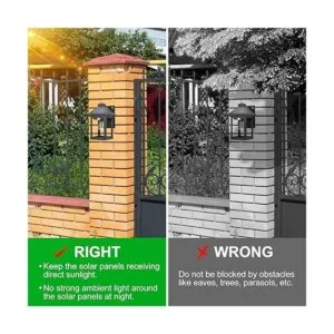 Kuniwa Lámpara solar de pared para exteriores con 3 modos_6