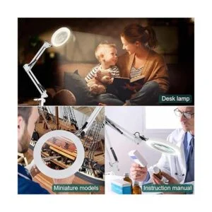 Krstlv Lupa de 8 veces con luz lámpara de escritorio y_7