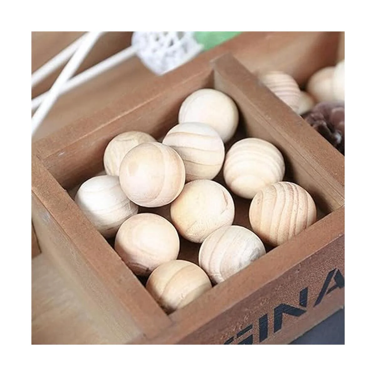 ZOENHOU 40 bolas redondas de madera de 2 pulgadas bolas_5