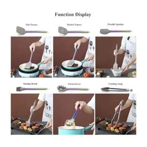 Juego de utensilios de cocina de silicona de 38 piezas con_5