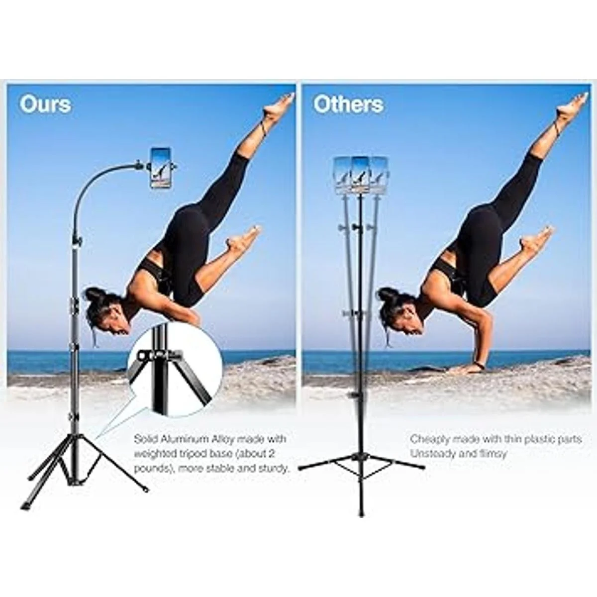 Elitehood Trípode de 81 pulgadas de alto para iPhone_4