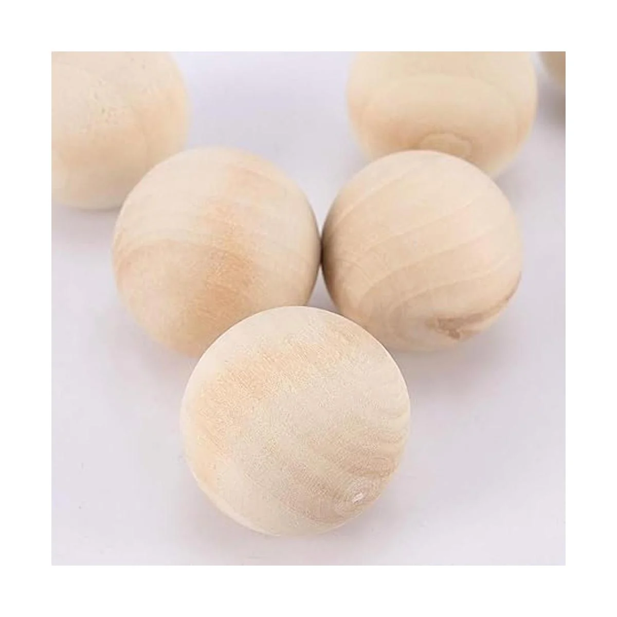 ZOENHOU 40 bolas redondas de madera de 2 pulgadas bolas_4