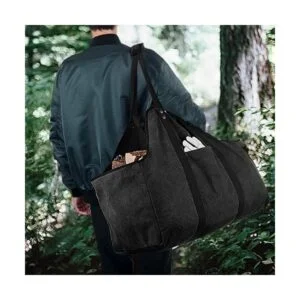 BONTHEE Soporte para leña para interior con correa para_5