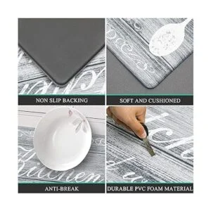 Pauwer Juego de 2 tapetes de cocina antifatiga_6