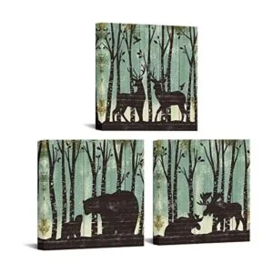 RyounoArt 3 piezas de lona de animales arte de pared de_1