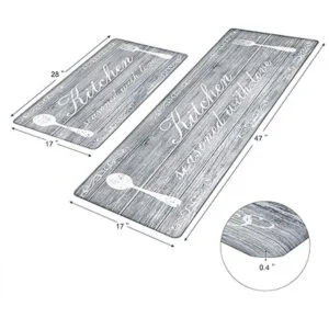 Pauwer Juego de 2 tapetes de cocina antifatiga_3