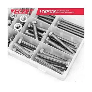 YEEZET Juego de 44 tornillos y tuercas resistentes M6 M8_6