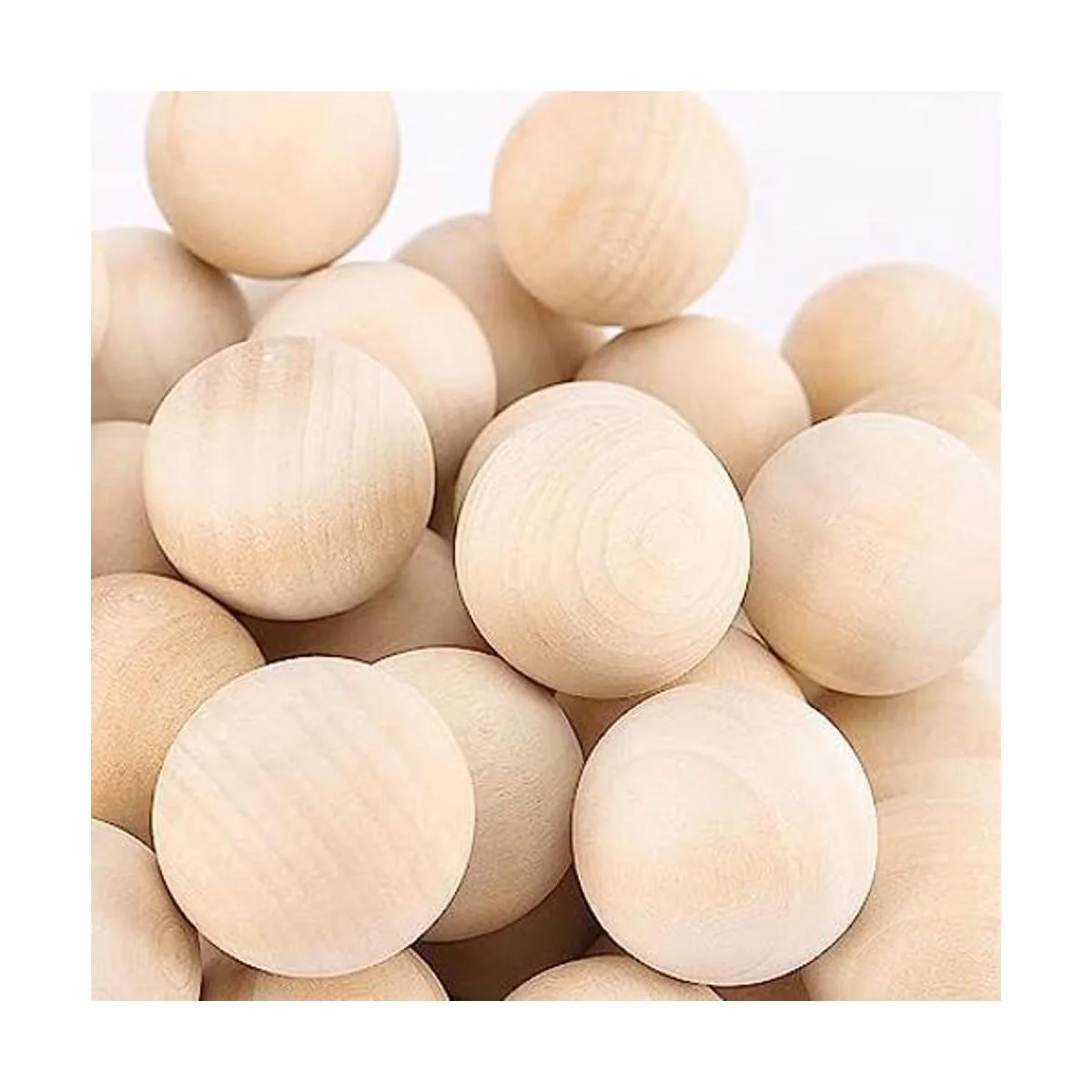 ZOENHOU 40 bolas redondas de madera de 2 pulgadas bolas_1