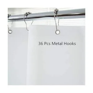 DM Cortina de ducha de 180 x 70 pulgadas forro blanco_5