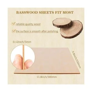 Fabbay 20 hojas de tilo finas de madera de tilo madera_2