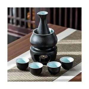 WINIAER Juego de sake de cerámica con olla calentadora_2