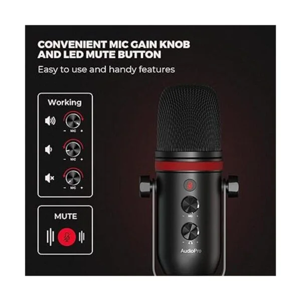 AUDIOPRO Micrófono USB Micrófono condensador de_4