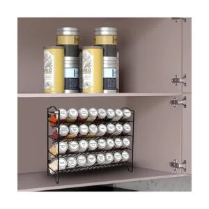 SWOMMOLY Organizador de especias con 32 tarros cuadrados_2